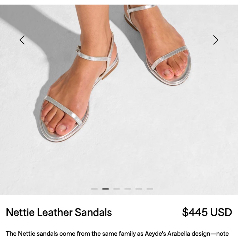 Aeyde Nettie Leather Sandals - Silver